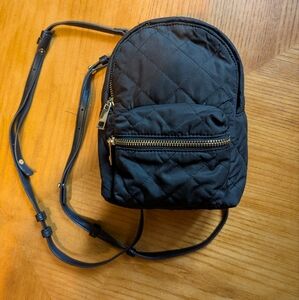 Forever 21 Quilted Black Mini Backpack